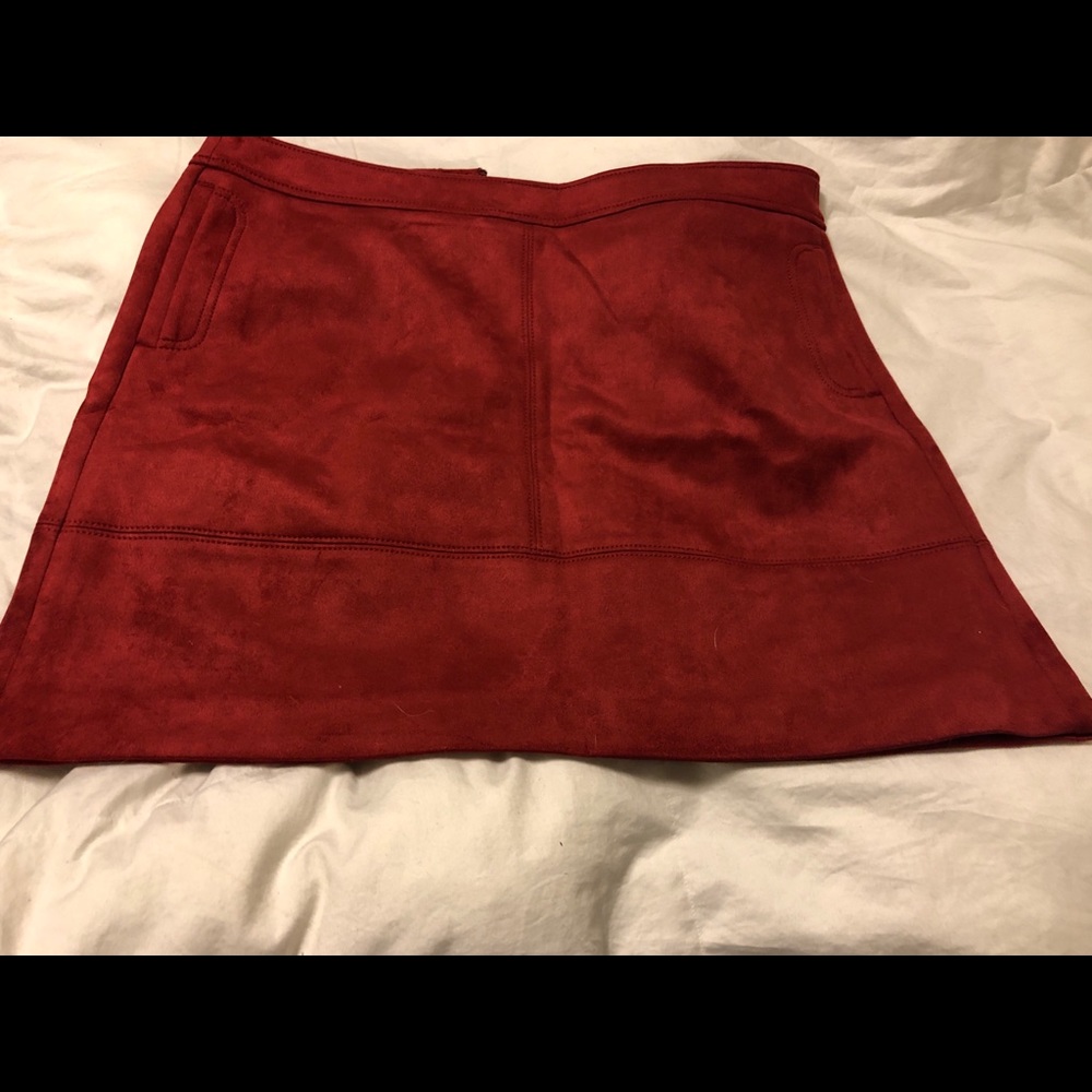 FAUX SUEDE SHIFT SKIRT